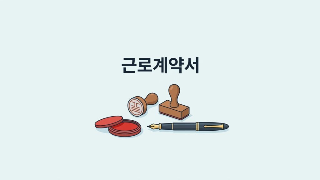 도장 두 개와 인주함, 만년필