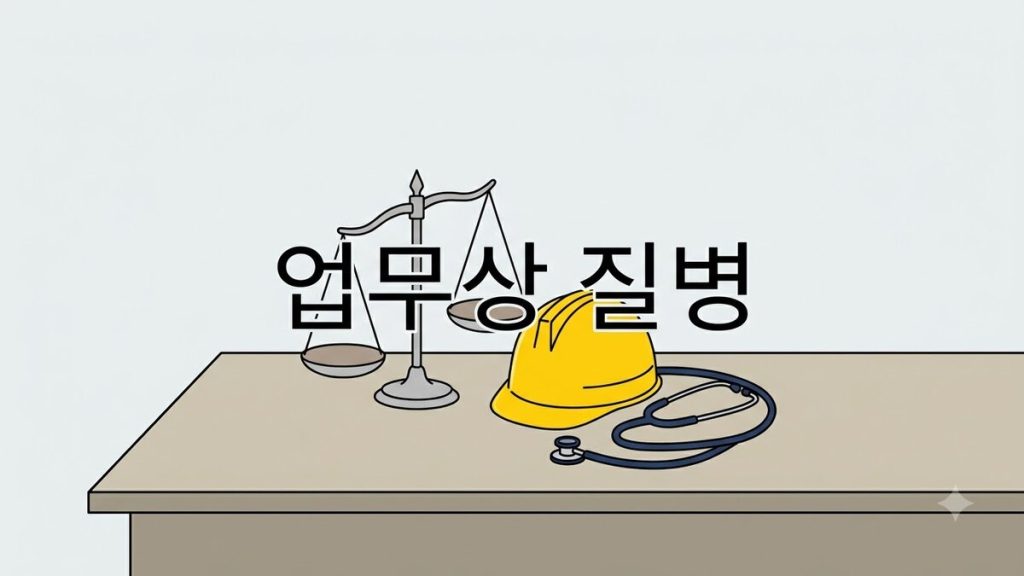 양팔 저울과 안전모, 청진기