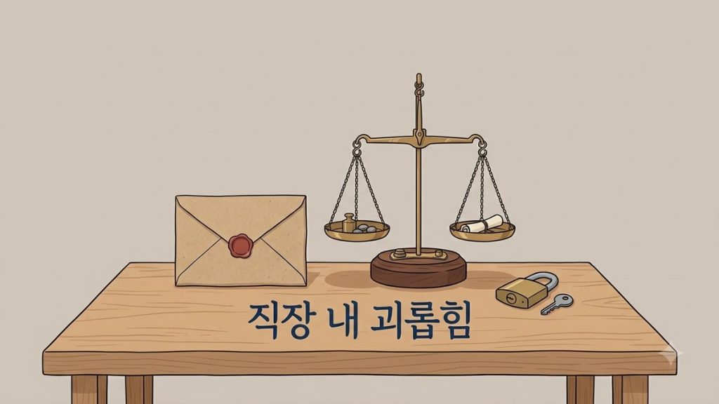 우편봉투와 양팔 저울, 자물쇠