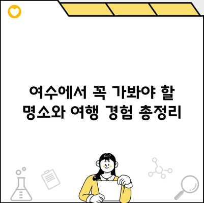 여수에서 꼭 가봐야 할 명소와 여행 경험 총정리