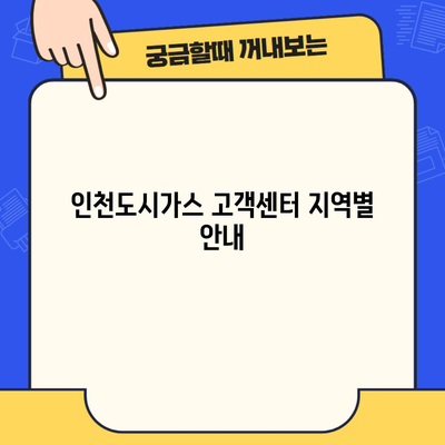 인천도시가스 고객센터 지역별 안내