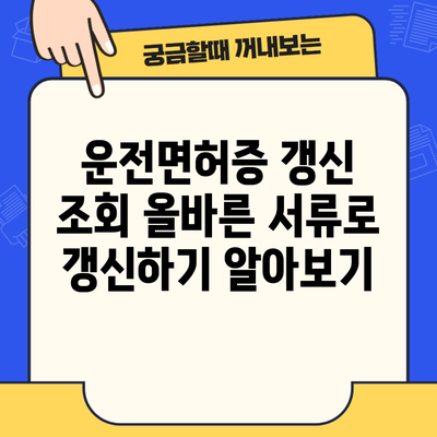 운전면허증 갱신 조회 올바른 서류로 갱신하기 알아보기