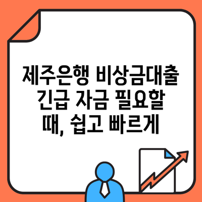 제주은행 비상금대출 긴급 자금 필요할 때, 쉽고 빠르게