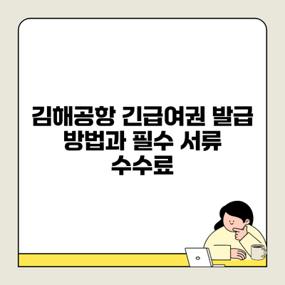 김해공항 긴급여권 발급 방법과 필수 서류 수수료