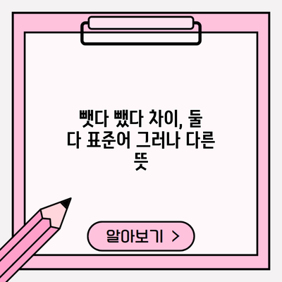 뺏다 뺐다 차이, 둘 다 표준어 그러나 다른 뜻