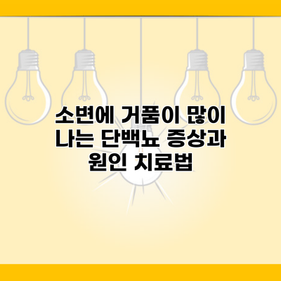 소변에 거품이 많이 나는 단백뇨 증상과 원인 치료법