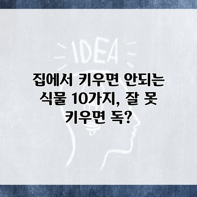 집에서 키우면 안되는 식물 10가지, 잘 못 키우면 독?