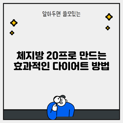 체지방 20프로 만드는 효과적인 다이어트 방법