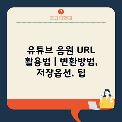 유튜브 음원 URL 활용법 | 변환방법, 저장옵션, 팁