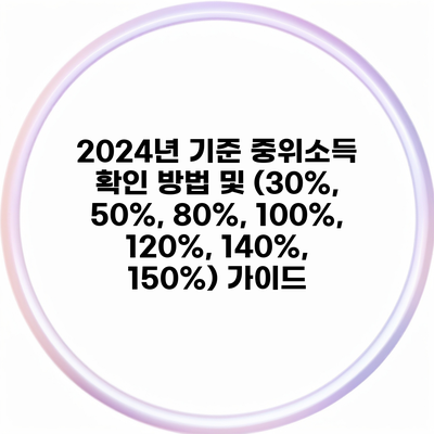 2024년 기준 중위소득 확인 방법 및 (30%, 50%, 80%, 100%, 120%, 140%, 150%) 가이드