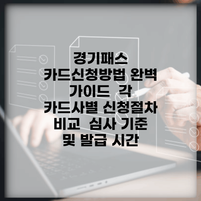 경기패스 카드신청방법 완벽 가이드 | 각 카드사별 신청절차 비교 | 심사 기준 및 발급 시간
