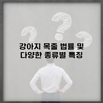 강아지 목줄 법률 및 다양한 종류별 특징