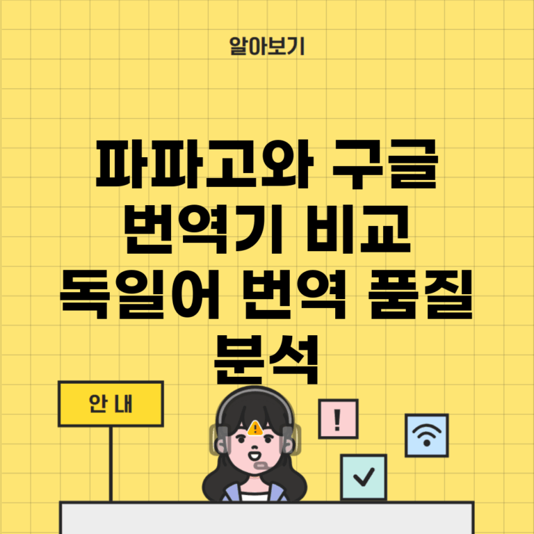 파파고와 구글 번역기 비교 | 독일어 번역 품질 분석