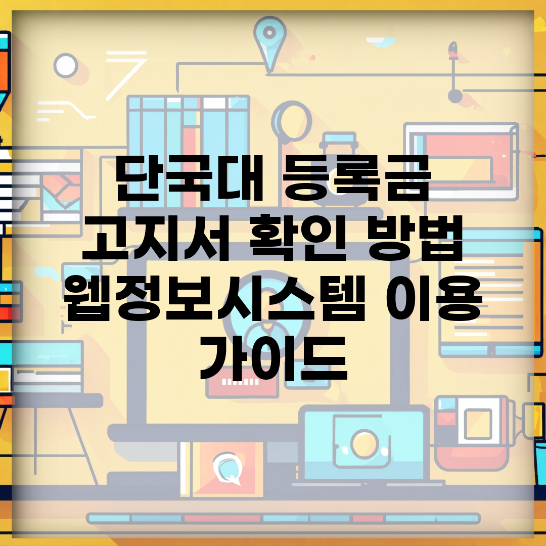 단국대 등록금 고지서 확인 방법 | 웹정보시스템 이용 가이드
