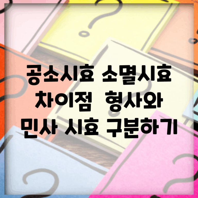 공소시효 소멸시효 차이점 | 형사와 민사 시효 구분하기