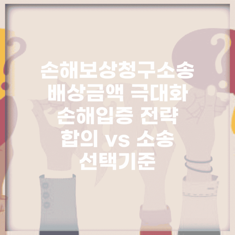 손해보상청구소송 배상금액 극대화 | 손해입증 전략 | 합의 vs 소송 선택기준