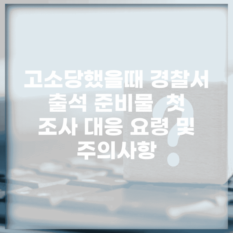 고소당했을때 경찰서 출석 준비물 | 첫 조사 대응 요령 및 주의사항