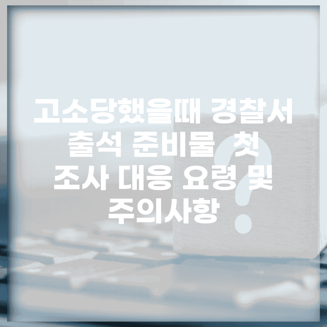 고소당했을때 경찰서 출석 준비물 | 첫 조사 대응 요령 및 주의사항