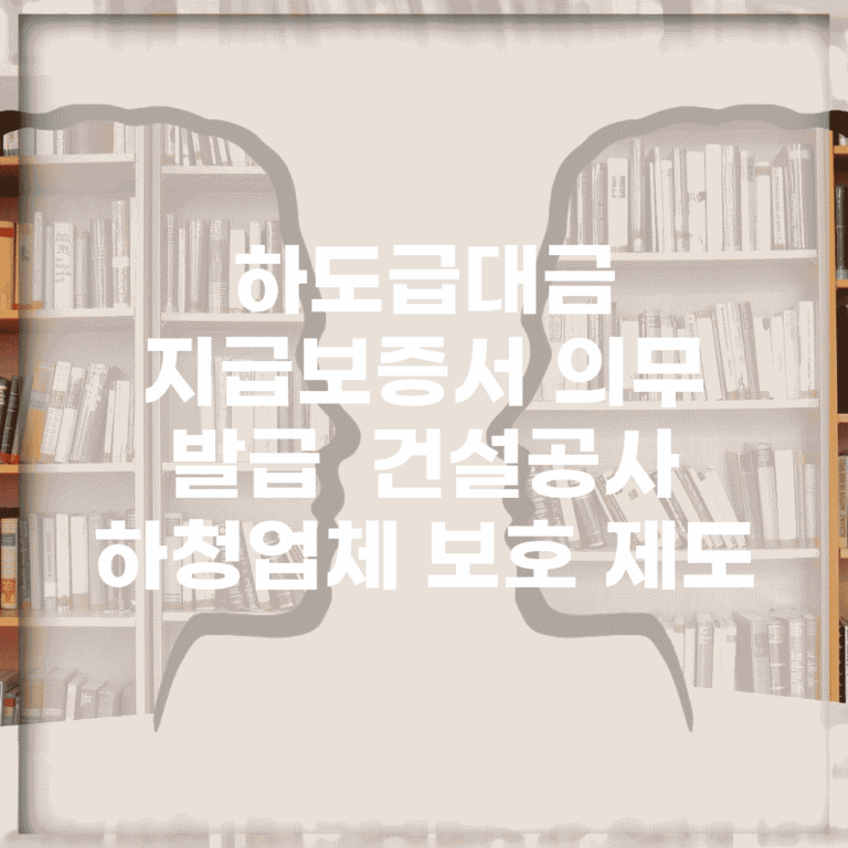하도급대금 지급보증서 의무 발급 | 건설공사 하청업체 보호 제도