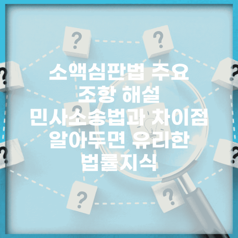 소액심판법 주요 조항 해설 | 민사소송법과 차이점 | 알아두면 유리한 법률지식