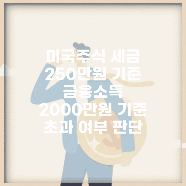 미국주식 세금 250만원 기준 | 금융소득 2000만원 기준 초과 여부 판단