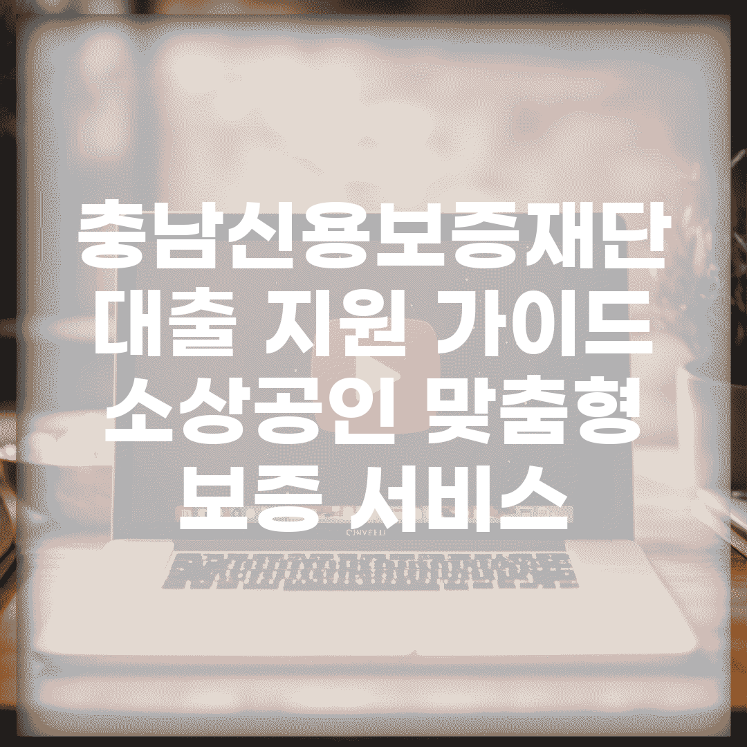 충남신용보증재단 대출 지원 가이드 | 소상공인 맞춤형 보증 서비스