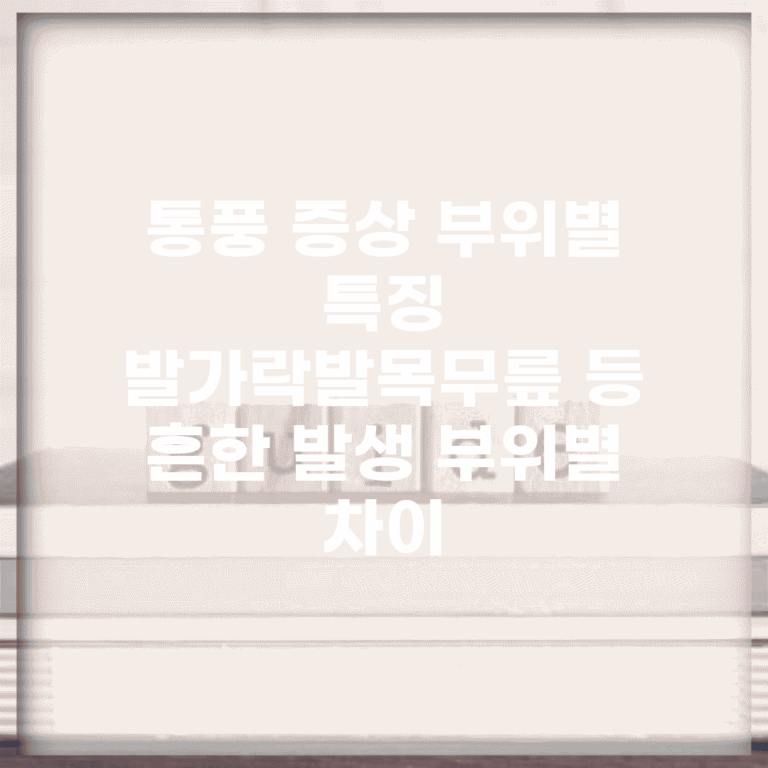 통풍 증상 부위별 특징 | 발가락/발목/무릎 등 흔한 발생 부위별 차이
