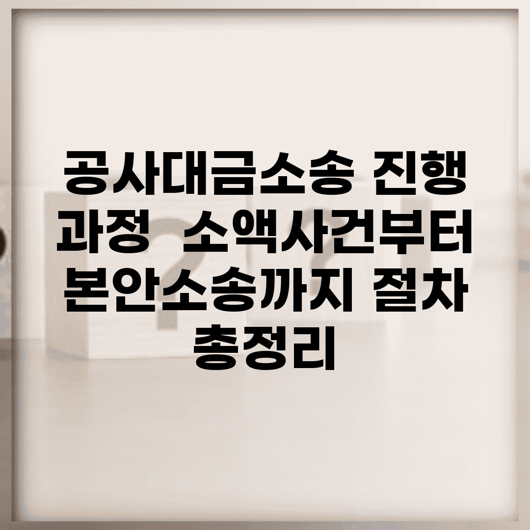 공사대금소송 진행 과정 | 소액사건부터 본안소송까지 절차 총정리