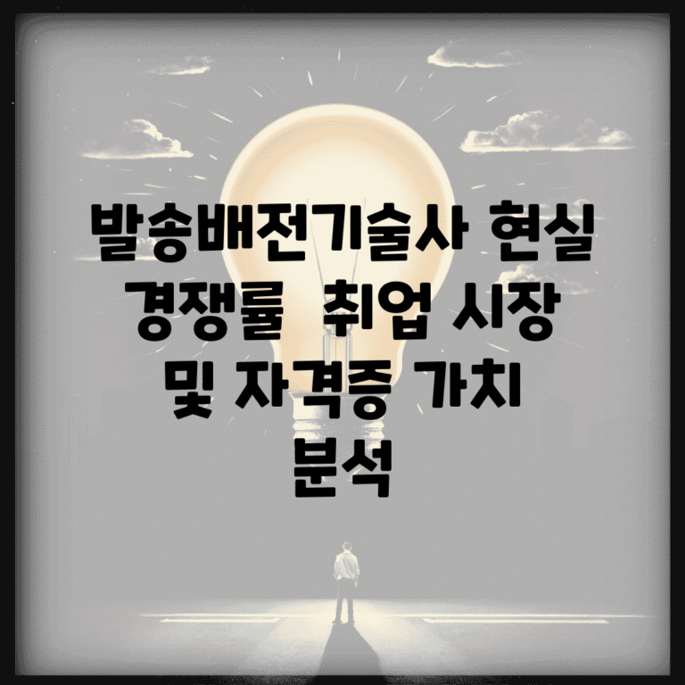 발송배전기술사 현실 경쟁률 | 취업 시장 및 자격증 가치 분석