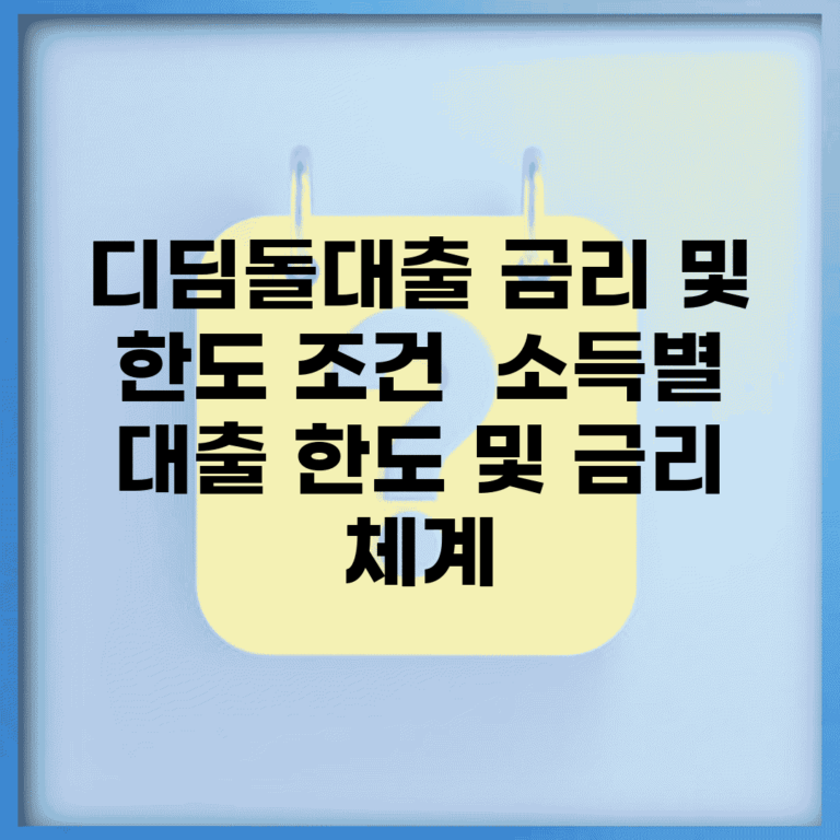디딤돌대출 금리 및 한도 조건 | 소득별 대출 한도 및 금리 체계
