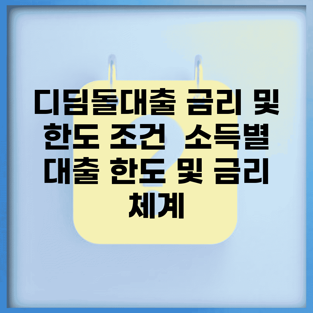 디딤돌대출 금리 및 한도 조건 | 소득별 대출 한도 및 금리 체계