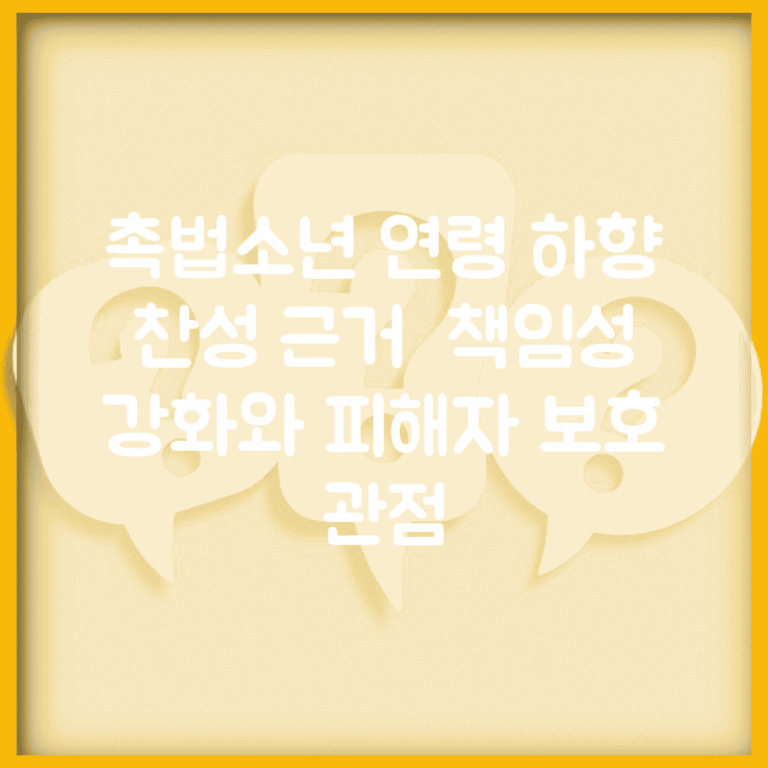 촉법소년 연령 하향 찬성 근거 | 책임성 강화와 피해자 보호 관점