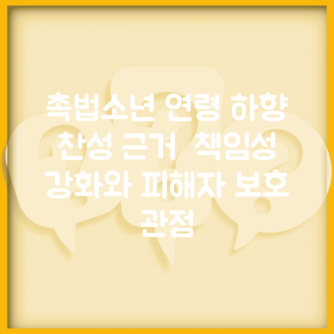 촉법소년 연령 하향 찬성 근거 | 책임성 강화와 피해자 보호 관점