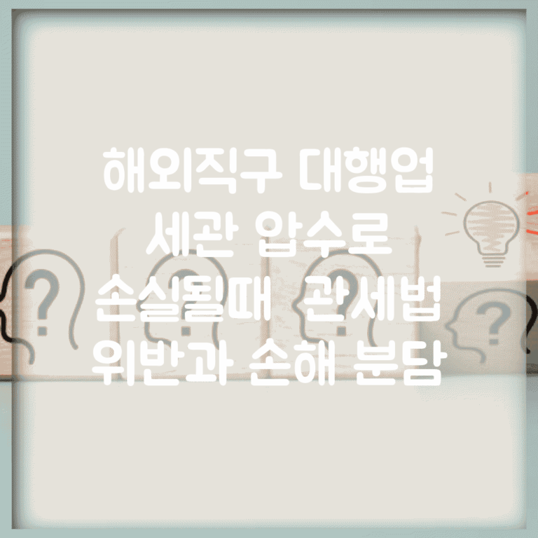 해외직구 대행업 세관 압수로 손실될때 | 관세법 위반과 손해 분담