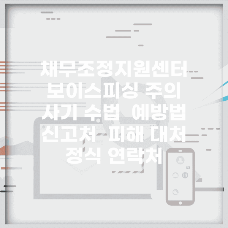 채무조정지원센터 보이스피싱 주의 | 사기 수법 | 예방법 | 신고처 | 피해 대처 | 정식 연락처
