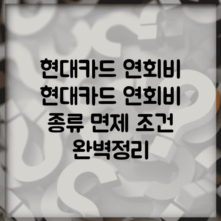 현대카드 연회비 | 현대카드 연회비 종류 면제 조건 완벽정리