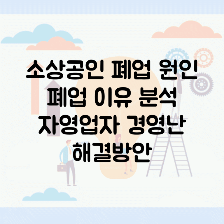 소상공인 폐업 원인 | 폐업 이유 분석 | 자영업자 경영난 해결방안
