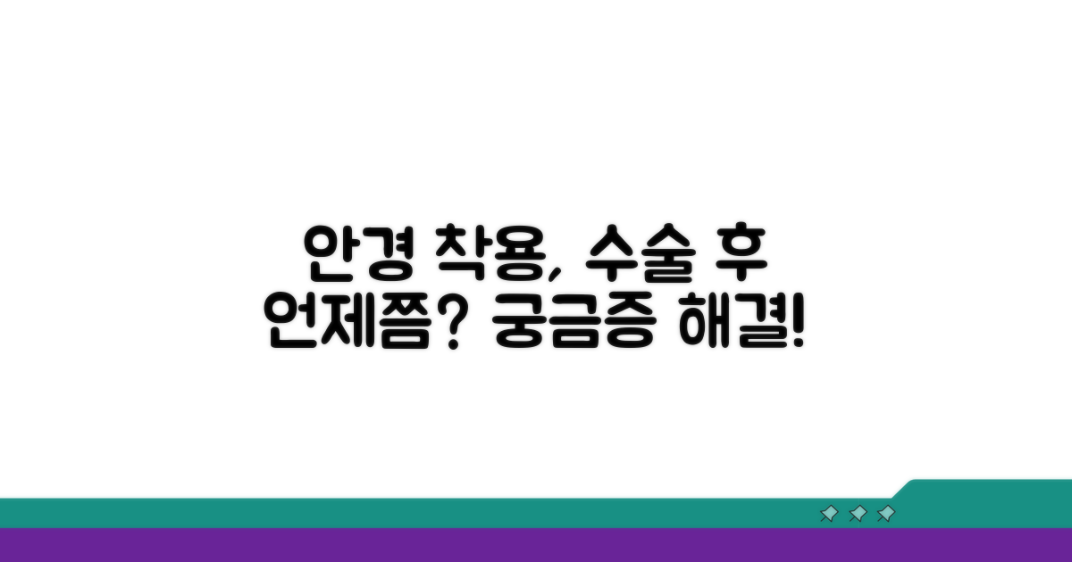 수술 종류별 안경 착용 가능 시기