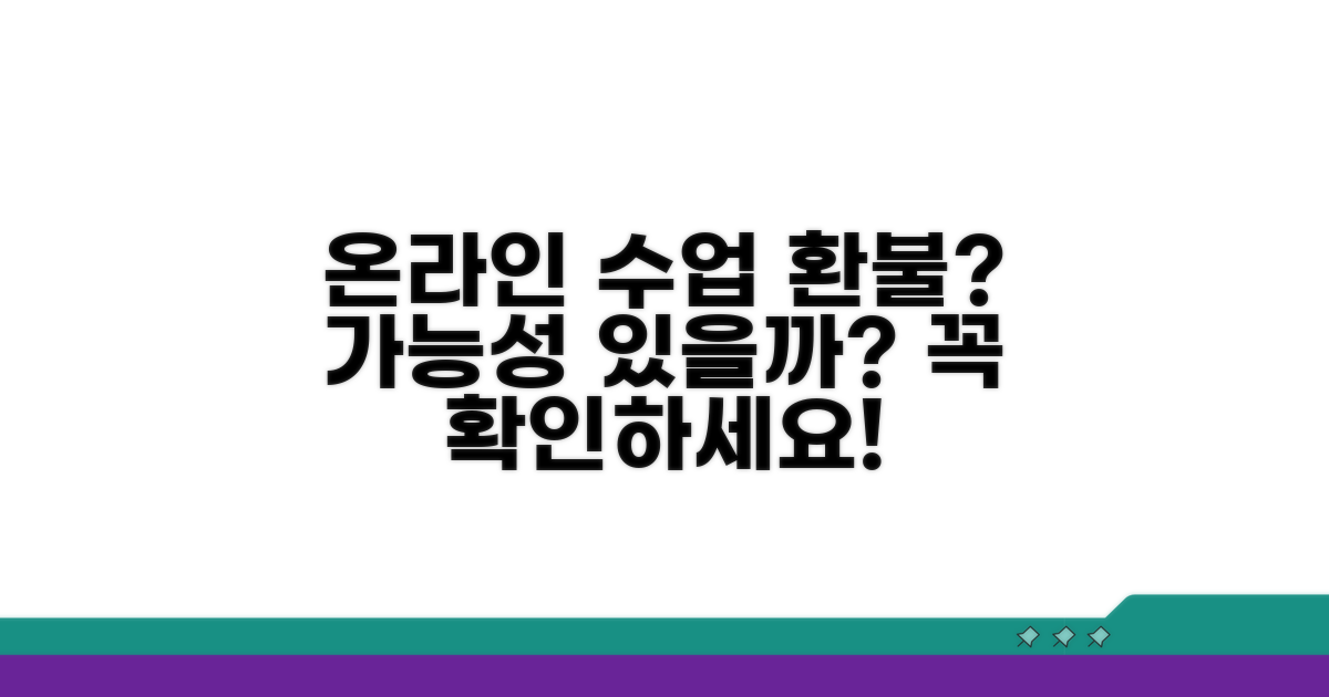 온라인 수업, 환불 가능성 있나요