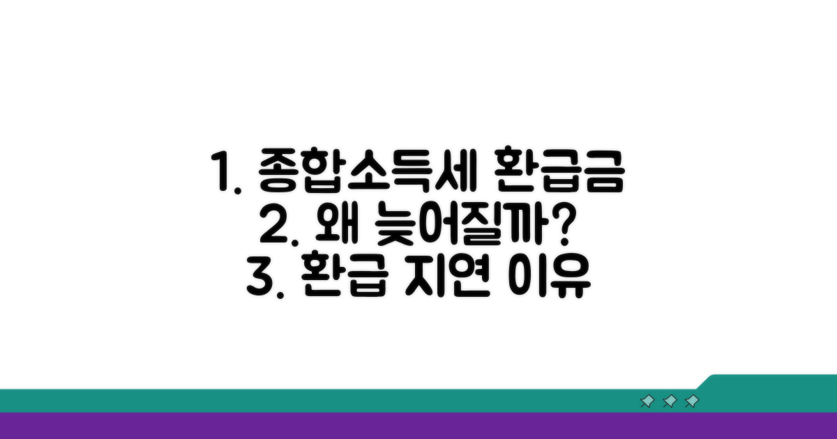 종합소득세 환급금, 왜 늦어질까요?