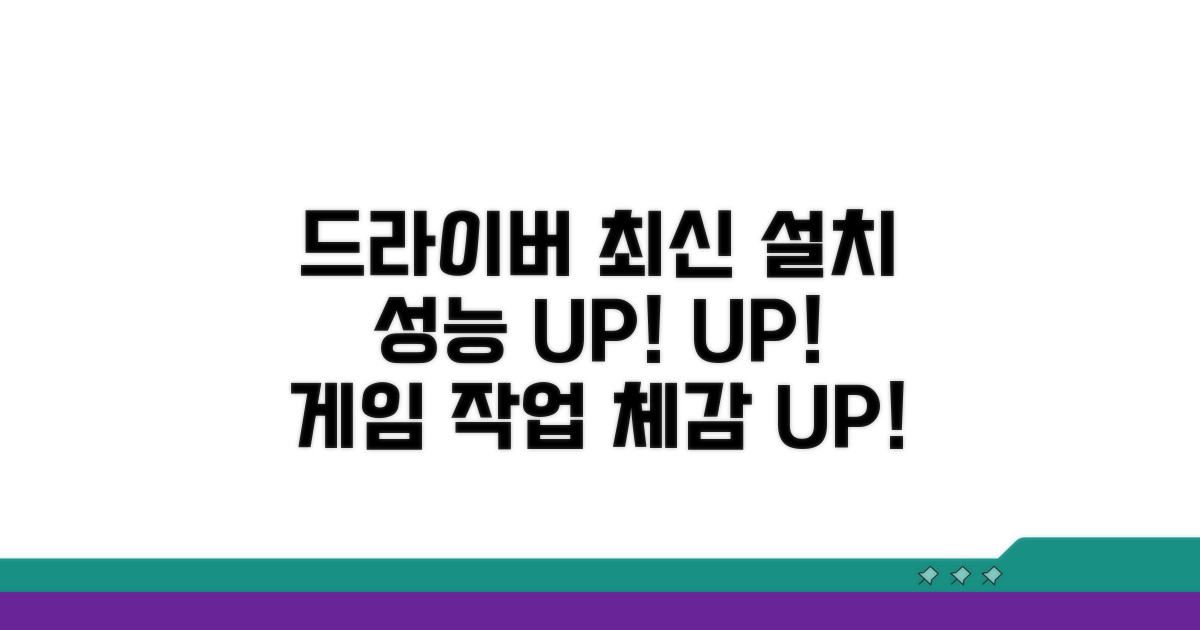 최신 드라이버 설치, 성능 UP!
