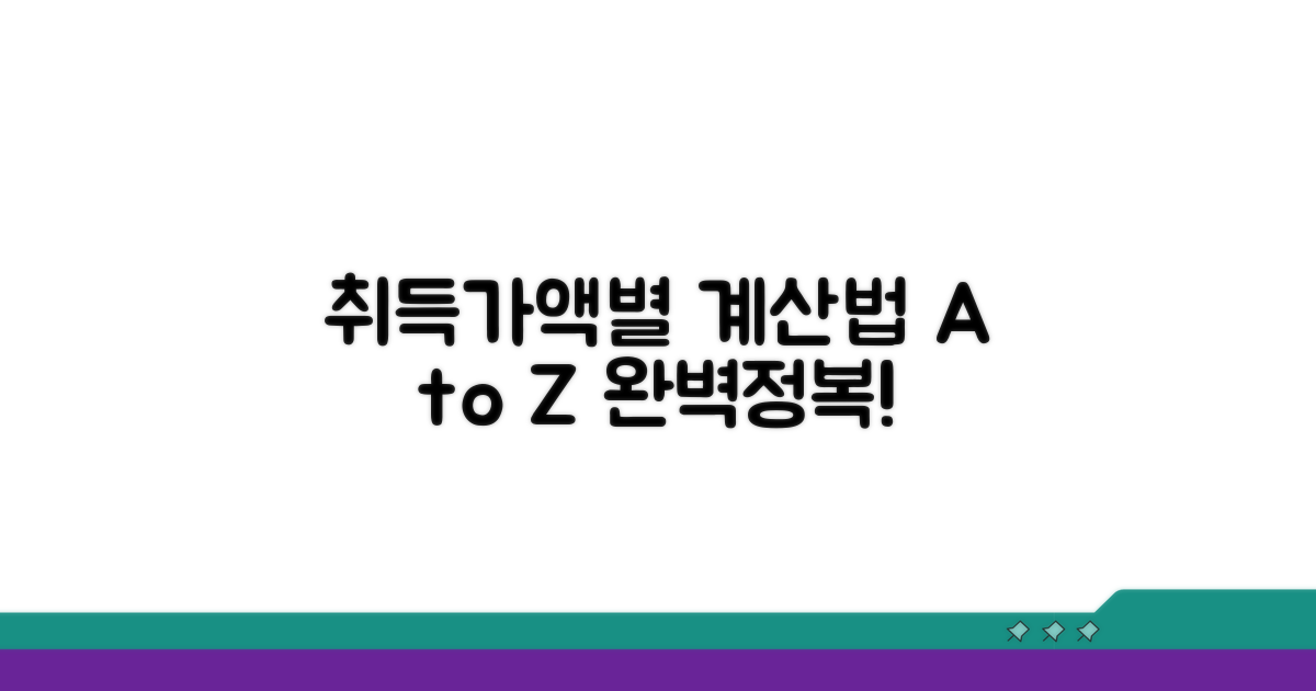 취득 가액별 계산 방법 알아보기