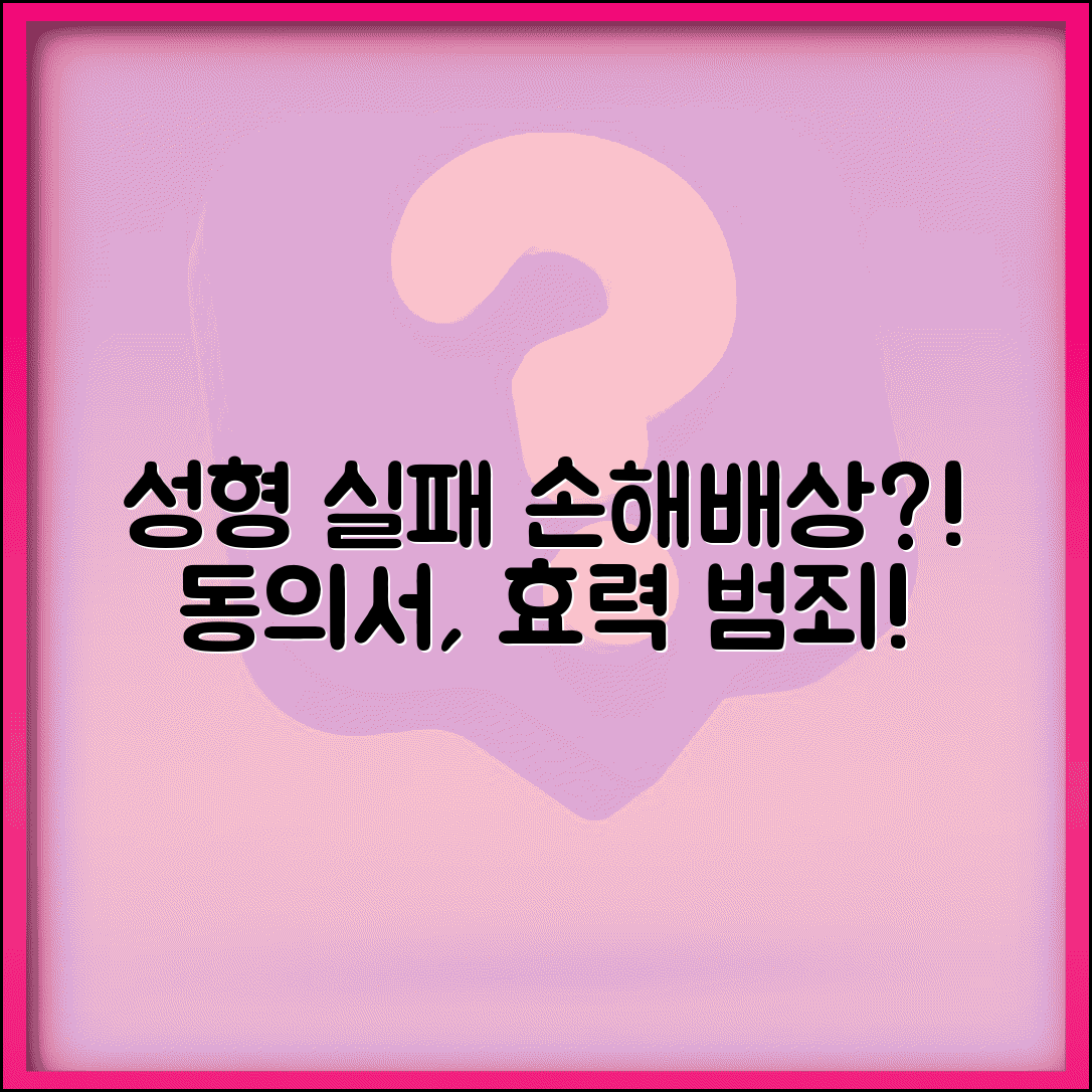 성형수술 실패했을때 손해배상 | 설명의무와 동의서 효력 범위