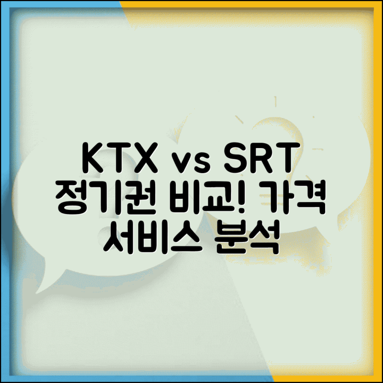 정기권 KTX vs SRT 비교 | 노선별 가격 및 서비스 장단점 분석