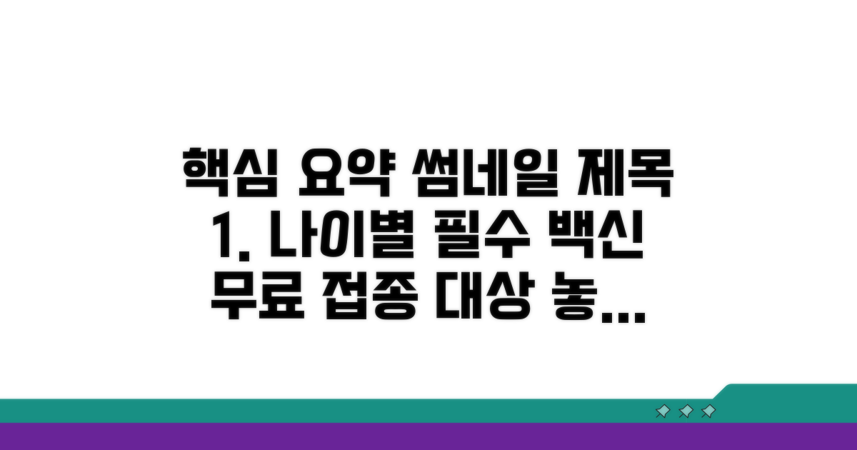 연령별 추천 백신과 무료 대상