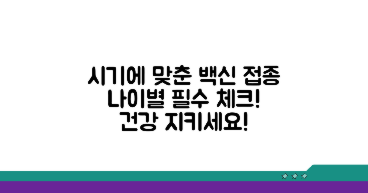 시기별 백신 접종 권장 사항
