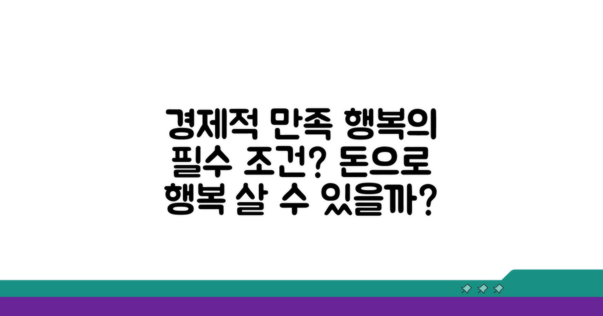 경제적 만족, 행복의 충분 조건?