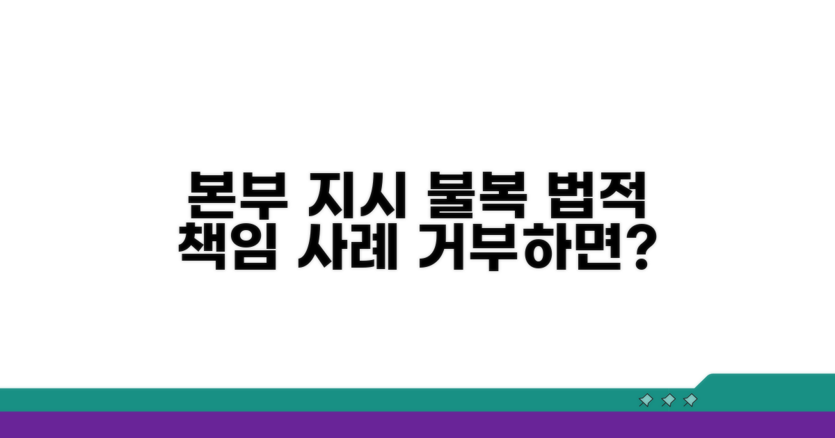 본부 지시 거부 시 법적 효력 및 사례