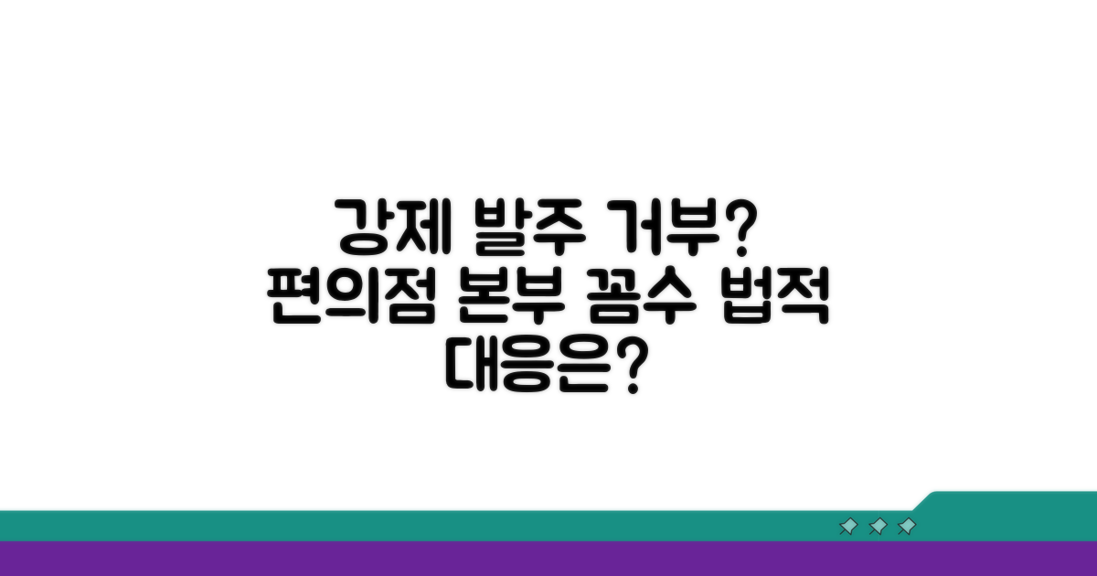 편의점 본부 강제 발주 거부 가능할까