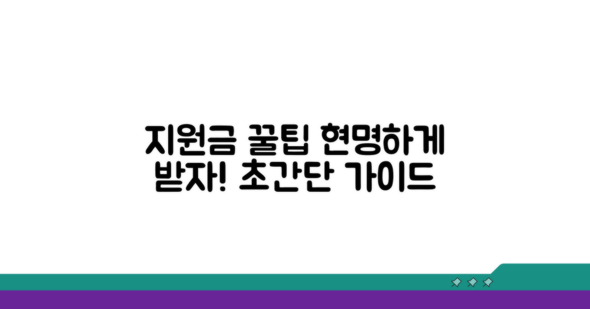 현명하게 지원금 받는 꿀팁
